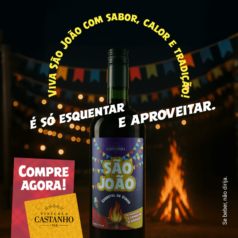 Vinícola Castanho - Coquetel de Vinho Sao Joao - 2025 - Banner - Mobile
